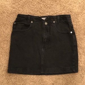 Free people washed black denim skirt
